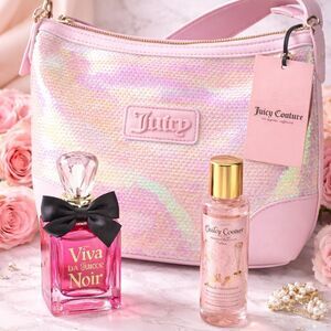 Juicy Couture Sequin Hobo Bag + Viva La Juicy Noir 30ml & Sparkling Rose Oil NWT